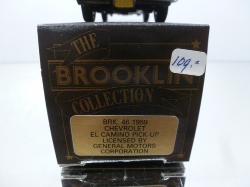 BROOKLIN BRK46 CHEVROLET EL CAMINO PICK-UP 1959 - BLACK 1:43 - GOOD IN BOX - Imagen 2 de 8