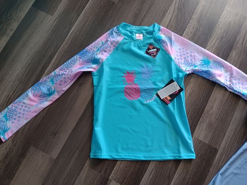 Laguna Girl's swim, rashguard UPF 50+ fitted lot of 2 shirts Medium SZ NWT - Picture 2 of 19