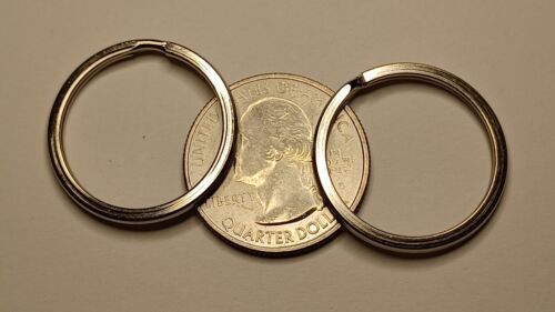 2 New 1 Inch Premium 25mm Nickle Plated Flat Split Ring Key Rings Key Holders - Picture 7 of 9