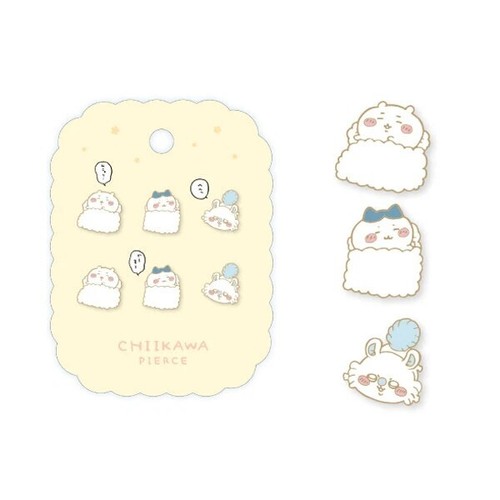Chiikawa Stud Enamel Piercing Earrings