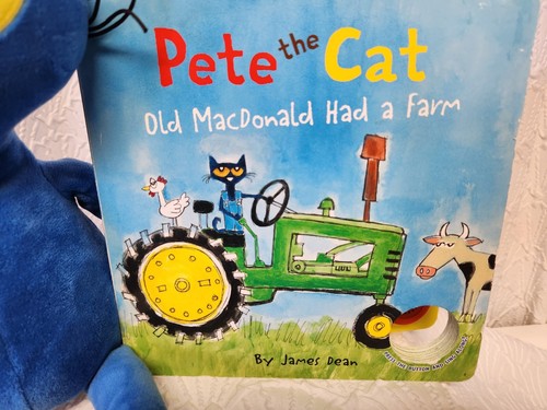 Pete The Cat Plush 14" Stuffed Animal Soft Toy with matching Old McDonald Book - Picture 5 of 10