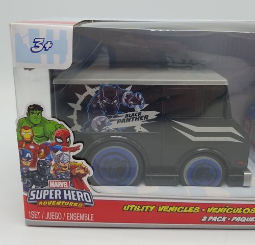 Marvel Super Hero Adventures BLACK PANTHER & THOR Utility Vehicles New in Box - Picture 2 of 9