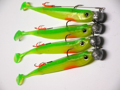 Lieblingsköder Green Lemon Avec Bkk Uv-Stinger&mustad Jig 3/0 14g Zander-Hecht - Photo 2/3