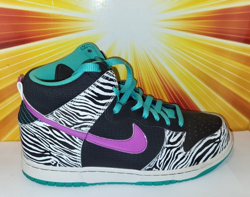 454054-051 Nike Dunks High Zebra 2012 Size 10 Liquid City - Picture 4 of 6