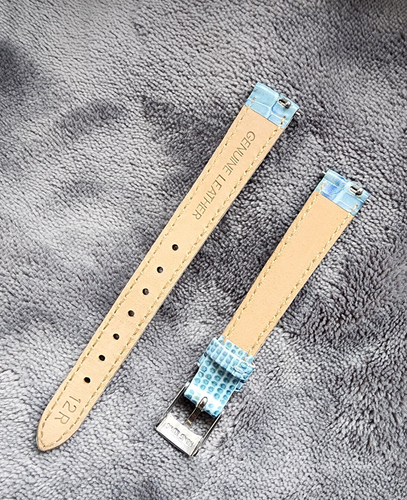 12mm Blue Teju Lizard Genuine Leather EZ-PIN Band Strap Fits Ladies Timex Watch - Picture 2 of 3