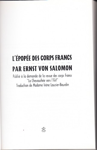L'EPOPEE DES CORPS FRANCS. PUBLICE A LA DEMANDE DE LA REVUE. . . BY VON SALOMON - Picture 2 of 3