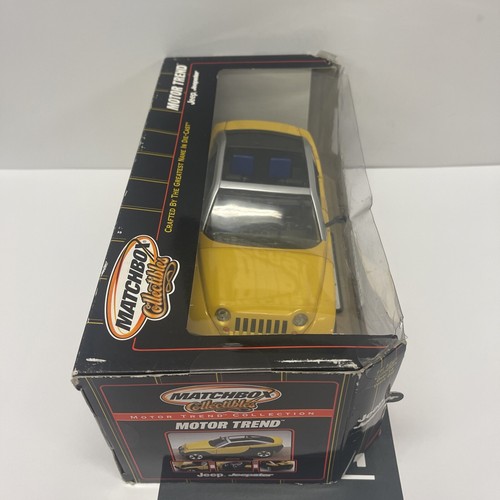 Box Damage Matchbox Motor Trend 1/18 Jeep Jeepster Yellow - Picture 12 of 24