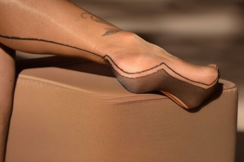 Echte Cuban Heels RHT Straps-100% Nylonstrümpfe nicht dehnbar Gr. M- L mit Naht - Bild 9 von 12
