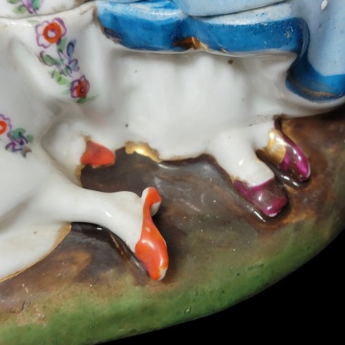 ANTIQUE French Porcelain Figural Inkwell Three Resting Ladies - Picture 11 of 16