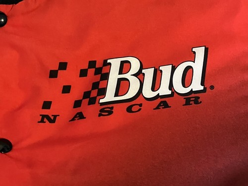 VTG NASCAR Ken Schrader #25 Budweiser Racing AOP Autographed Jacket XL USA - Picture 8 of 10