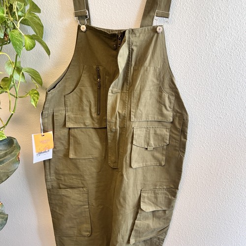 Sloppy Overall große Taschen Arbeitskleidung mit Reißverschluss Fly Comfort Gr. L olivgrün