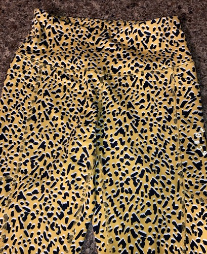 BCB Generation Leggings HIGH WAIST Pants Leopard Print Yellow Women's S - Picture 2 of 3