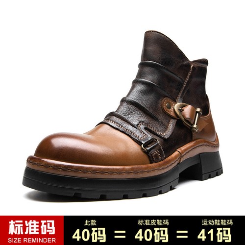 Britische Plüsch Retro Stiefel Herren Hohe Arbeitsstiefel Leder Rindsleder Arbeitsstiefel - Bild 31 von 31