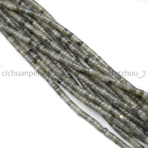 Natural 2x4mm Smooth Heishi Tyre Wheel Rondelle Spacer Gemstone Loose Beads 15'' - Picture 4 of 33