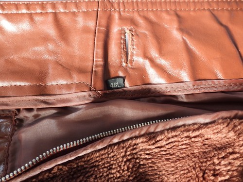 Vtg 1970s Berman's Leather Coat Jacket Single Breasted Men's 46L Groovy Shaft - Picture 8 of 11