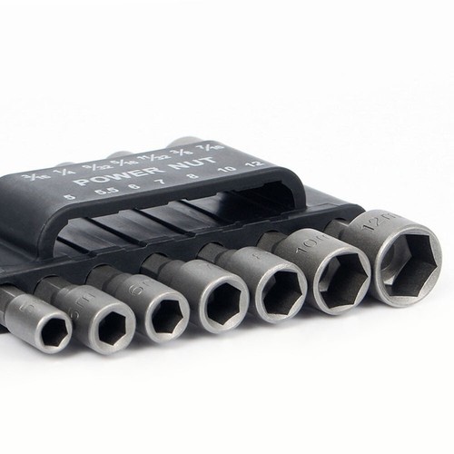 Juego de brocas de destornillador de tuercas eléctricas de 14 piezas llave de vaso métrica llaves hexagonales de destornillador de 1/4"" - Imagen 8 de 10