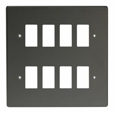Varilight XDIPG8 PowerGrid Iridium Black 8-Gang Grid Plate (Double Twin Plate)