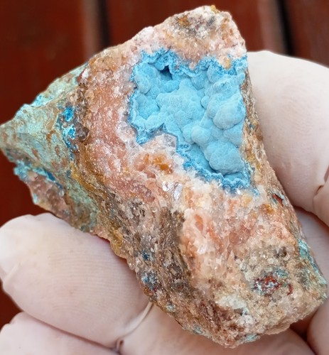 Shattuckite and calcite - Kaokoveld Plateau Namibia - Picture 10 of 13