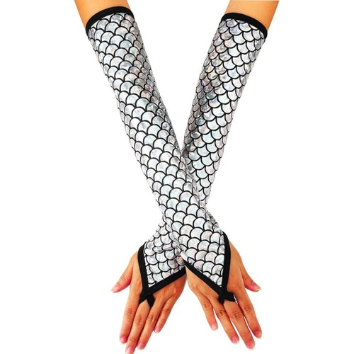 Mermaid Scale Performance Gloves Party Dress Evening Prom Decor Party - Picture 6 of 14
