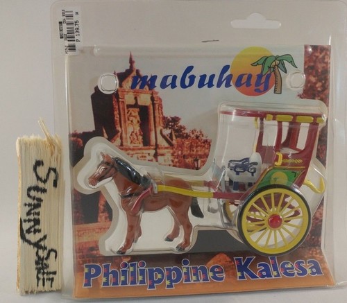 Philippine Kalesa Mabuhay Red Die Cast Metal Philippines Souvenir 1:32 Palm Tree - Picture 3 of 12