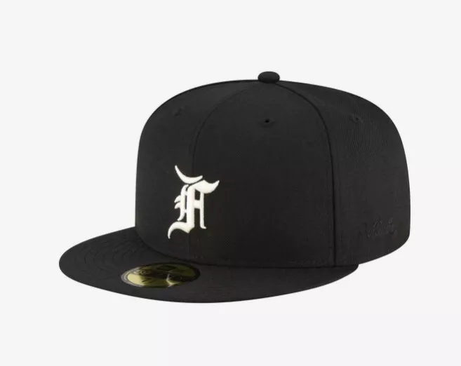 New Era Fear of God Fitted Cap FOG Black Size 7-8 Baseball Essential