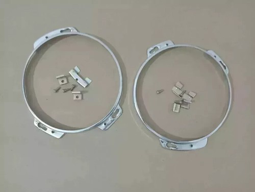 Suzuki Samurai SJ Headlight Head Lamp Chrome Bezel Ring Rim Set Pair (Pack 3) - Picture 4 of 5