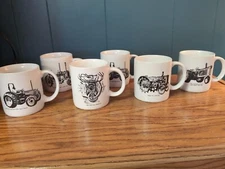 6 Vintage 1989 John Deere Coffee Mugs "Go With The Green" Tractor Promo