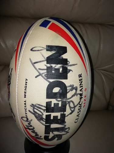 VTG SIGNED OFFICIAL STEEDEN RUGBY LEAGUE GAME BALL MANY SIGNATURE, UNKNOWN+STAND - Picture 4 of 5