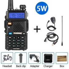 BAOFENG UV5R FM TWO WAY RADIO DUAL BAND HAM WALKIE TALKIE 5W 1800MAH BATTERY VOX
