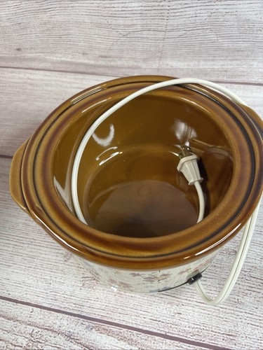 Vintage Rival Potpourri Crock Pot Model 3207 Floral Design Scent Warmer NO LID - Picture 5 of 17