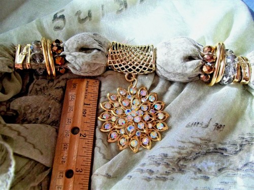 Mode Halskette Schal Mittelerde Karte Glitzer Charm Strass Tropfen Anhänger - Bild 5 von 10