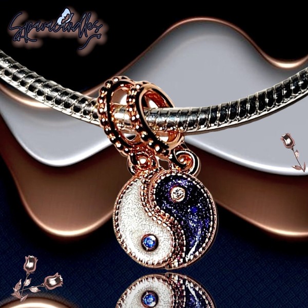 Alternate view of Pandora Rose Gold Splittable Yin Yang Dangle Charm 780098c01 Seller