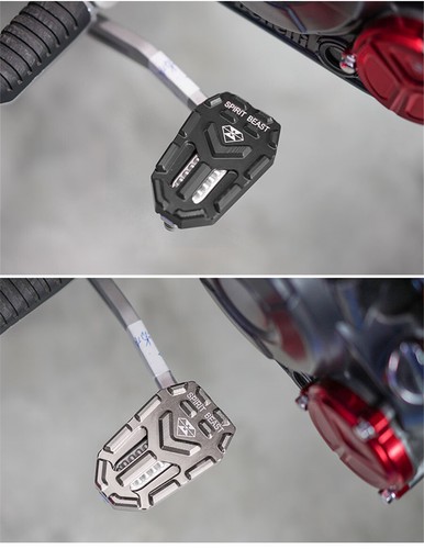 1PC Black Motorcycle BN600 Aluminum Alloy Modified Widened Brake Pedal Non-slip - Bild 2 von 9