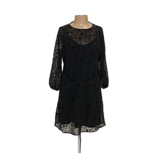 LOFT Black Shift Midi Dress, Size S