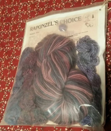 Rapunzels Choice Art Yarn Mohair Wool Vintage Hat Kit Dahl Farm Purples - Picture 5 of 8