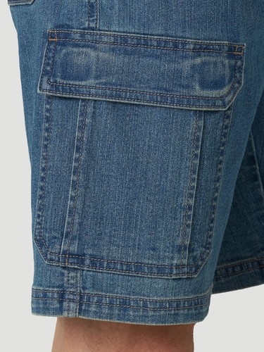 Pantalones Cortos de Carga Wrangler Authentics Para Hombre Tinte Medio Denim 7 Bolsillos Elastizados Nuevos - Imagen 2 de 13