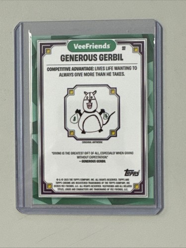 2025 Topps Chrome VeeFriends Generous Gerbil Raywave /199 - Picture 2 of 2
