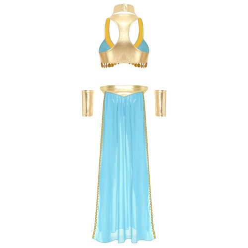 Damen Rock Show Kleid 4-teilig Kostüm Fantasie Cosplay Clubwear Outfits Toga Rom - Bild 43 von 67