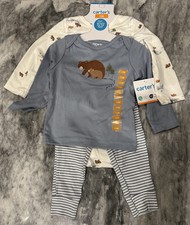 NEW Carter's Baby Boys' 3-Piece Bodysuit  Pants Outfit Set 12 Mos