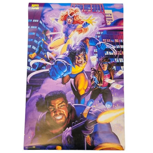 1996 X-Men Poster O.S.P. Publishing Comic Book Wolverine Cyclops Jean Gambit VTG