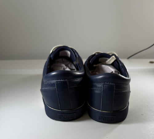 Polo Ralph Lauren blu navy pelle Aldrich II uomo sneakers casual 11D - Foto 3 di 9