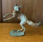 Signed Michael Storey Bronze “Leaping Fox” Sculpture 11.5cm