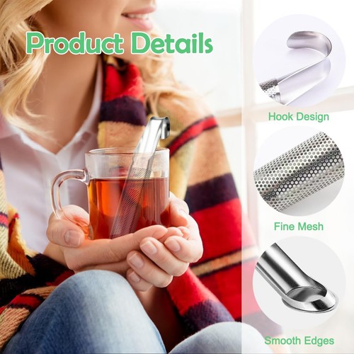 2 Pack Tea Infusers, Extra Fine Mesh Tea Strainer for Loose Tea, Stainless St... - Picture 2 of 7