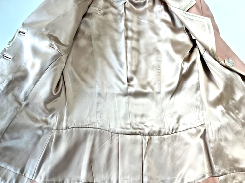 Vintage Bespoke Princess Diana Style Eighties/nin pink Silk and Wool Jacket, S/M - Picture 23 of 24