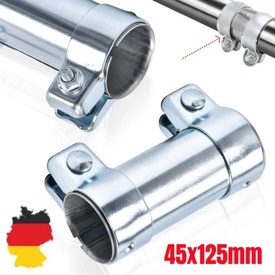 Universal Rohrverbinder Doppelschelle Auspuff Schelle Verbinder 45x125 mm lang - Bild 1 von 4