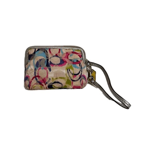 Coach Women's Corner Zip Wristlet  Pouch, Small Poppy Bag Multi-color 6X4X2" - Picture 2 of 4