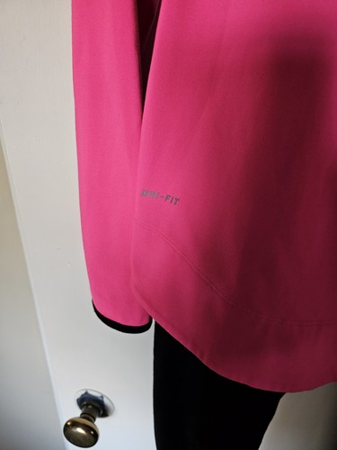Nike Pro Hot Pink Fleece Lined Track Top - XL w/ Black Heavy Fleece Pants -Sz 12 - Picture 6 of 10