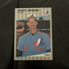 1989 Fleer #381 RANDY JOHNSON Montreal Expos Ad Blacked Out 