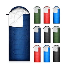 Tranqun 10 Pcs Sleeping Bags for Adults Cotton Liner Cold Warm Weather 4 Seas...