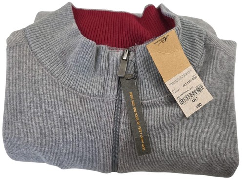 Foundry 1/4 Zip Sweatshirt Sweater Mens 4XLT Tall Reversible Gray Burgundy NEW - Picture 13 of 13